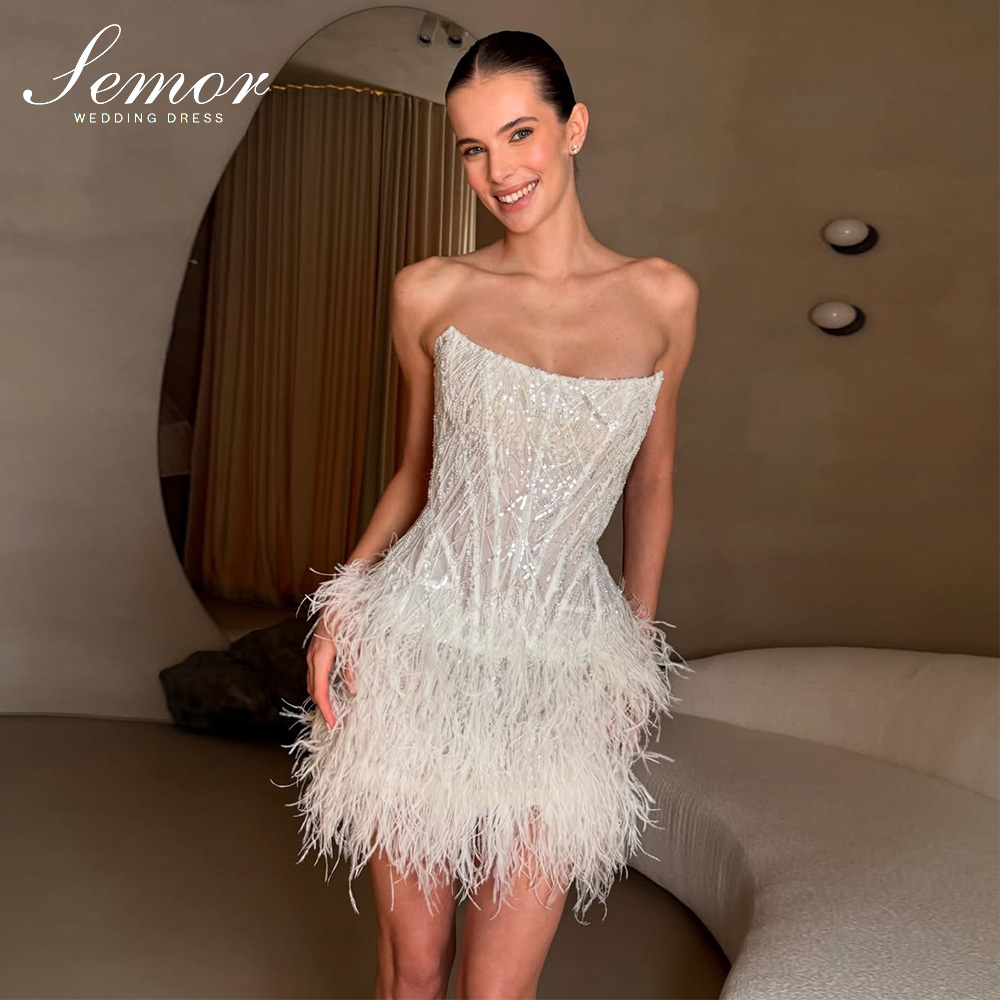 Tassel Fringe Trim - Vestido de Novia Corto Semor, Exquisito