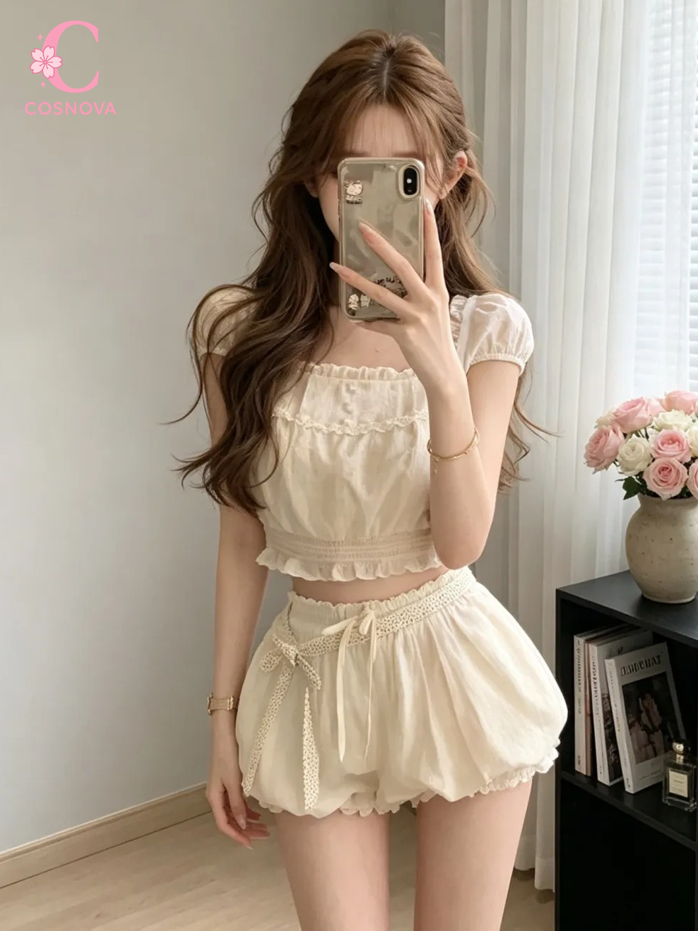 Conjunto de 2 Piezas Estilo Co - Elastic Lace Trim reseña y precio