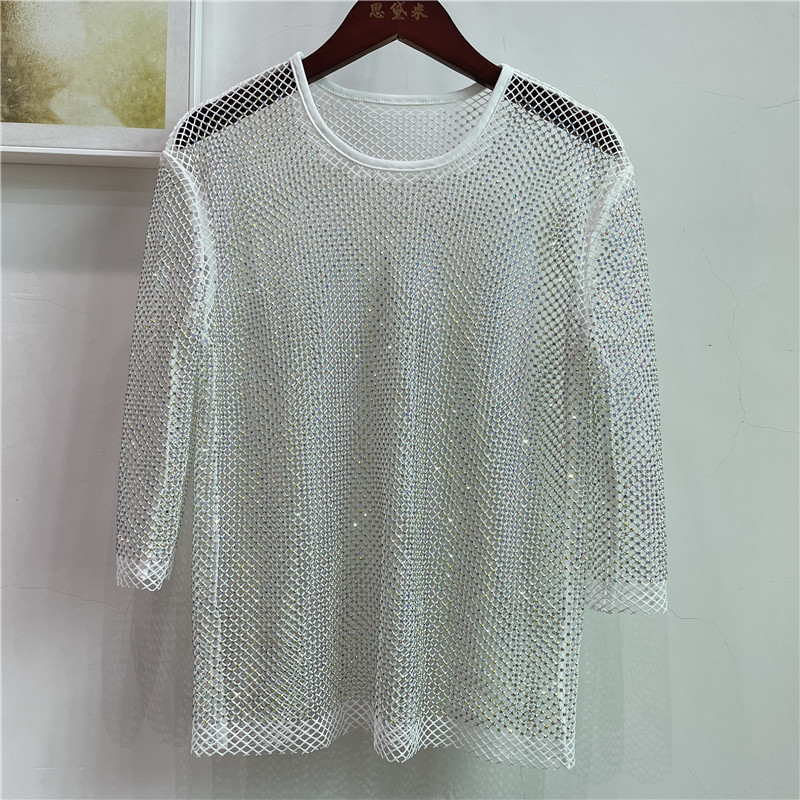 ColorShiny Diamonds-Camiseta b - Crystal Mesh Fabric reseña y precio