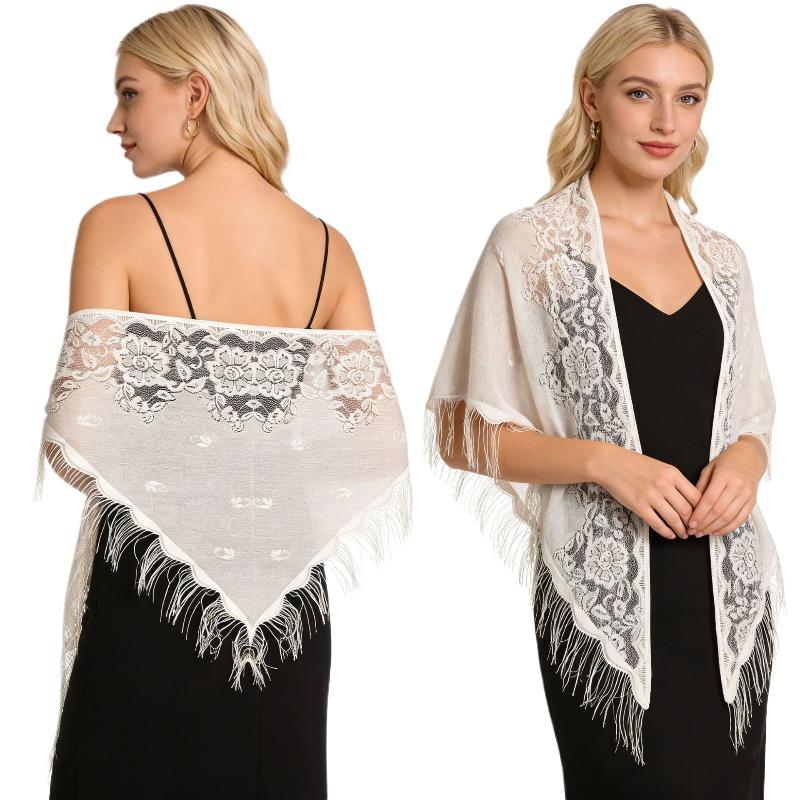 Chal de encaje floral transpar - Tassel Fringe Trim reseña y precio
