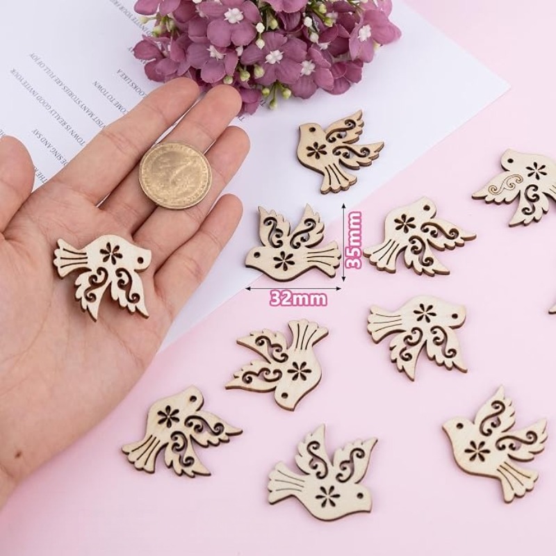 50 Piezas de Recortes de Mader - Craft Embellishment reseña y precio