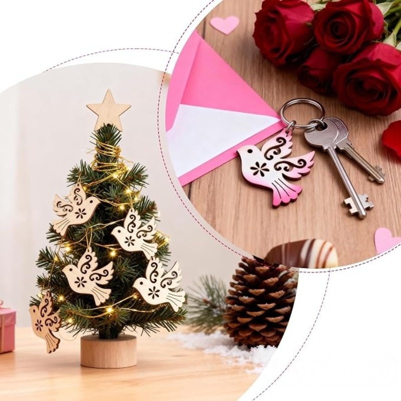 50 Piezas de Recortes de Mader - Craft Embellishment reseña y precio