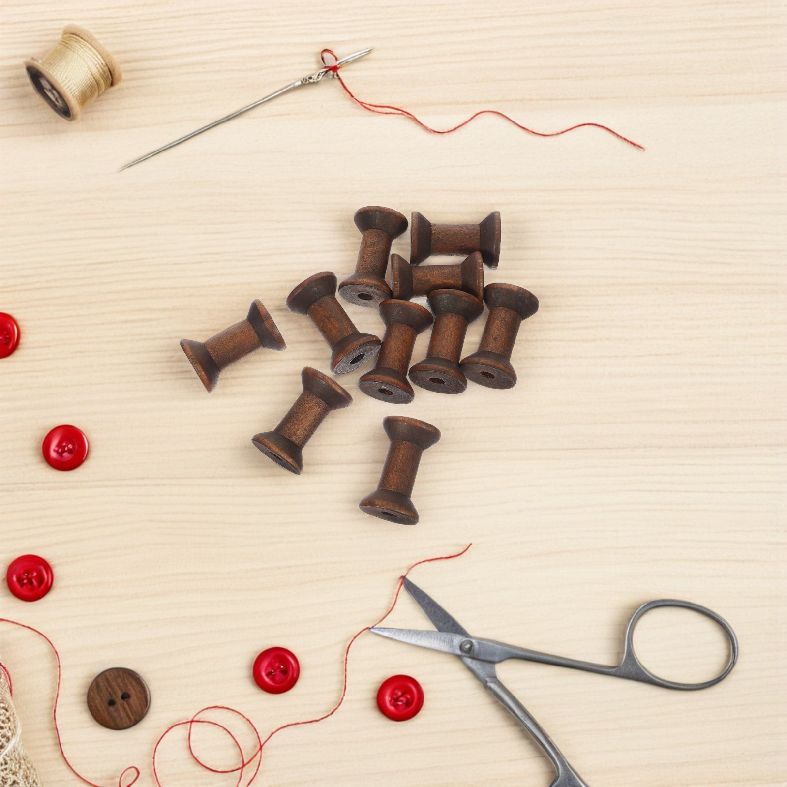 10 Bobinas de Madera Natural V - Organza Ribbon Spool reseña y precio